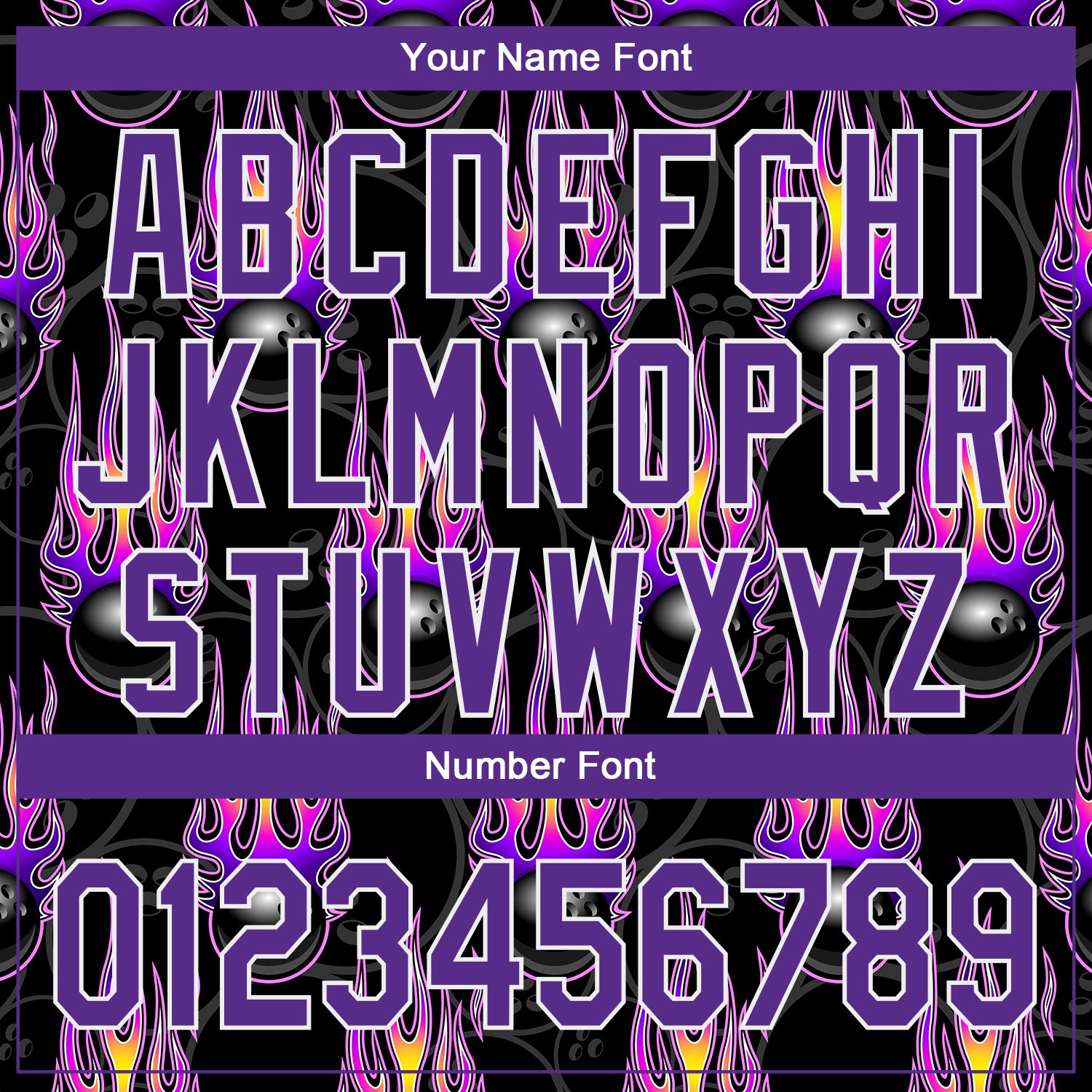 Personalized Black Purple-White 3D Pattern Design Bowling Ball With Hotrod Flame Authentic Baseball Jersey Team Custom Name and Number Personalized Bowling Ball with 3D Black Purple White Pattern and Custom Name Number - Hotrod Flame Baseball Jersey Personalized - Image 5