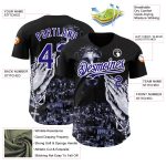 Personalized Jesus Christ Baseball Jersey - Black Purple White 3D Design Personalized Black Purple-White 3D Religion Jesus