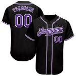 Personalized Authentic Baseball Jersey in Black, Purple, and White Personalized Black Purple-White Authentic Baseball Jersey
