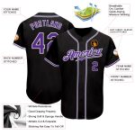 Personalized Authentic Baseball Jersey in Black, Purple, and White Personalized Black Purple-White Authentic Baseball Jersey