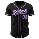 Personalized Black Purple White Baseball Jersey - Custom Sports Apparel for Fans Personalized Black Purple-White Baseball