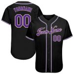 Custom Black Purple and White Baseball Jersey for Personalized Style Personalized Black Purple-White Baseball Jersey