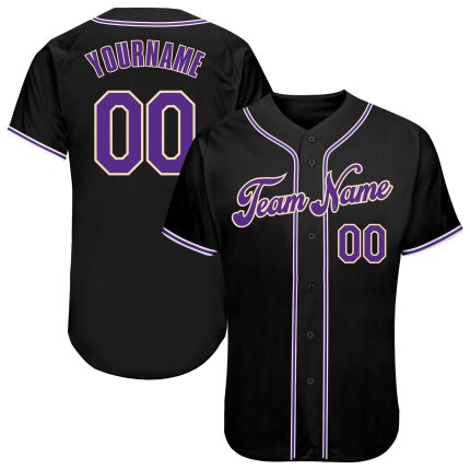 Custom Black Purple and White Baseball Jersey for Personalized Style Personalized Black Purple-White Baseball Jersey