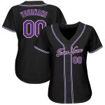 Custom Black Purple and White Baseball Jersey for Personalized Style Personalized Black Purple-White Baseball Jersey