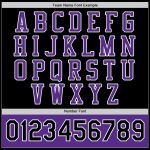 Personalized Two-Tone Black Purple White Bomber Varsity Letterman Jacket Full-Snap for Men Personalized Black Purple-White