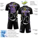 Custom Name and Number Sublimation Soccer Jersey - Personalized Black Purple-White Fluid Shapes Team Uniform Personalized