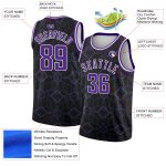 Custom Black Purple-White Geometric Basketball Jersey with Name and Number - Authentic City Edition Team Apparel Personalized
