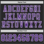 Custom Black Purple White Football Jersey with Personalized Name & Number - Authentic Mesh Team Gear Personalized Black Purple-White