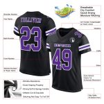 Personalized Black Purple White Football Jersey - Custom Mesh Sports Apparel Personalized Black Purple-White Mesh Football