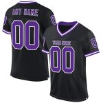 Personalized Black Purple White Mesh Football Jersey for Throwback Style Personalized Black Purple-White Mesh Throwback Football