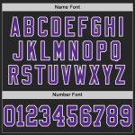 Personalized Throwback Football Jersey - Black Purple White Mesh Design Personalized Black Purple-White Mesh Throwback Football