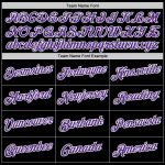 Custom Team Name Number Performance T-Shirt - Personalized Black Purple and White Design Personalized Black Purple-White