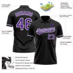 Personalized Black Purple and White Golf Polo Shirt for Performance and Comfort Personalized Black Purple-White Performance