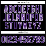 Custom Personalized Golf Polo Shirt with Name and Number - Black Purple-White Performance Vapor Personalized Black Purple-White