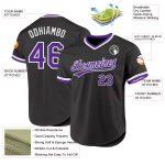 Personalized Throwback Baseball Jersey Black Purple White Design for Fans Personalized Black Purple-White Throwback Baseball