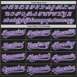 Custom Unisex Softball Jersey in Black Purple and White - Two-Button Design Personalized Black Purple-White Two-Button Unisex