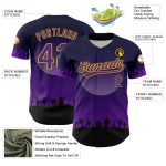 Personalized Halloween Skull 3D Pattern Baseball Jersey with Custom Name and Number - Black Purple-Yellow Design Personalized