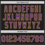 Personalized Black Purple Yellow Baseball Jersey with Raglan Sleeves Personalized Black Purple-Yellow Raglan Sleeves Baseball
