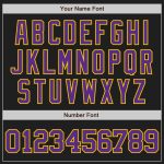 Custom Softball Jersey with Name & Number - Personalized Unisex Black Purple Yellow Two-Button Design Personalized Black