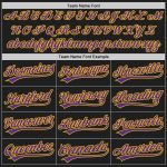 Personalized Unisex Softball Jersey - Black Purple Yellow Two-Button Design Personalized Black Purple-Yellow Two-Button Unisex