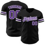 Custom Name Number Authentic Baseball Jersey Black Purple White Personalized Team Gear Personalized Black PurpleWhite Authentic
