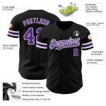 Custom Black Purple White Baseball Jersey for Men and Women - Personalized Sports Apparel Personalized Black PurpleWhite