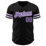 Custom Black Purple White Baseball Jersey for Men and Women - Personalized Sports Apparel Personalized Black PurpleWhite