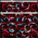 Personalized 3D Abstract Grunge Art Baseball Jersey in Black and Red Personalized Black Red 3D Abstract Grunge Art Baseball