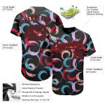 Personalized 3D Abstract Grunge Art Baseball Jersey in Black and Red Personalized Black Red 3D Abstract Grunge Art Baseball
