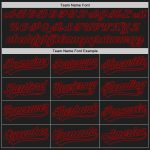 Personalized 3D Abstract Network Baseball Jersey in Black and Red Personalized Black Red 3D Abstract Network Baseball Jersey