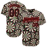 Personalized 3D Dart Board Baseball Jersey in Black and Red Color Personalized Black Red 3D Dart Board Baseball Jersey