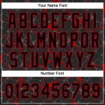 Custom Name and Number 3D Pattern Unisex Softball Jersey - Personalized Black Red Team Jersey, Two-Button Design Personalized
