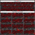 Custom Name and Number 3D Pattern Unisex Softball Jersey - Personalized Black Red Team Jersey, Two-Button Design Personalized