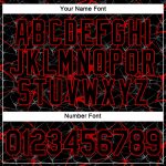 Custom Name and Number T-Shirt - Personalized 3D Network Design in Black and Red - Performance Tee Personalized Black Red