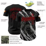 Custom Pitbull Dog Baseball Jersey - Personalized 3D Black Red Pattern with Name & Number Personalized Black Red 3D Pattern