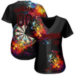 Personalized 3D Pattern Dart Board Baseball Jersey - Black Red Design Personalized Black Red 3D Pattern Design Dart Board