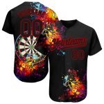 Personalized 3D Pattern Dart Board Baseball Jersey - Black Red Design Personalized Black Red 3D Pattern Design Dart Board