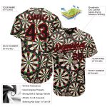 Custom Name and Number Personalized 3D Pattern Dart Board Black Red Authentic Baseball Jersey Personalized Black Red 3D Pattern