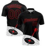 Custom Name Number Golf Polo Shirt Personalized with Black Red 3D Dart Board Pattern Performance Team Design Personalized