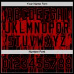 Custom Personalized Baseball Jersey 3D Dripping Splatter Art Design Black Red with Team Name and Number Personalized Black