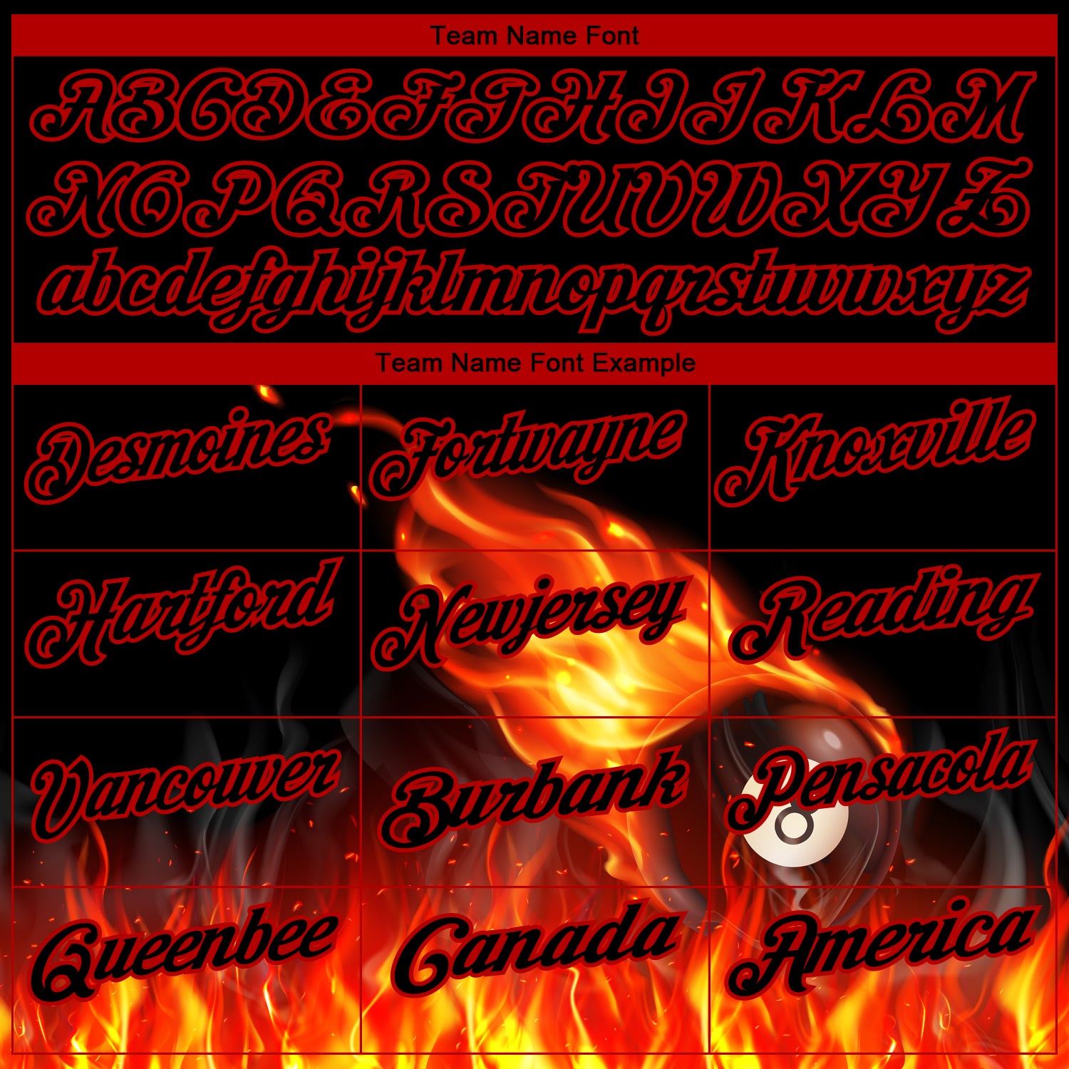 Personalized Black Red 3D Pattern Design Flame Billiards 8 Ball Performance Polo Shirt Team Custom Name and Number Custom Name Number 3D Flame Design Billiards Polo Shirt - Personalized Black Red Performance Apparel Personalized Black Red - Image 3