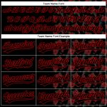Custom Gothic Style Rose Baseball Jersey - Personalized Black Red 3D Pattern Team Jersey with Name and Number Personalized