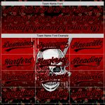 Custom Name and Number Gothic Skull with Rose and Gun 3D Pattern Red Black Baseball Jersey Personalized Black Red 3D Pattern