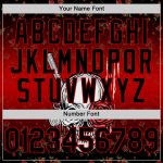 Custom Name and Number Gothic Skull with Rose and Gun 3D Pattern Red Black Baseball Jersey Personalized Black Red 3D Pattern