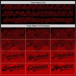 Custom Name Number Baseball Jersey - Personalized 3D Pattern Gradient Design in Black Red Square Shapes Personalized Black