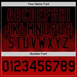Custom Name Number Baseball Jersey - Personalized 3D Pattern Gradient Design in Black Red Square Shapes Personalized Black