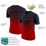 Custom Name and Number Performance T-Shirt - Personalized 3D Pattern Design in Black and Red Square Shapes Personalized Black