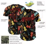 Personalized Black Red 3D Pattern Baseball Jersey - Custom Name & Number for International Jazz Day Personalized Black Red