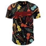 Personalized Black Red 3D Pattern Baseball Jersey - Custom Name & Number for International Jazz Day Personalized Black Red