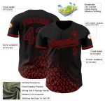 Custom Name and Number Baseball Jersey, Personalized 3D Leopard Print Design in Black and Red, Fashion Team Apparel Personalized
